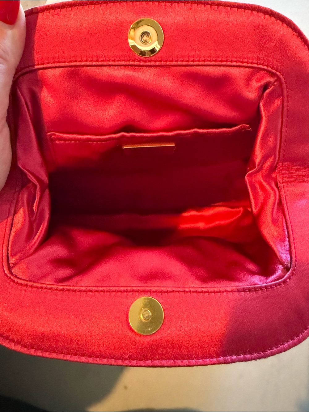 Authentic Prada Pink Satin Mini Bag with Gold Logo & magnetic snap closure - Picture 5 of 8